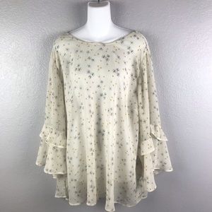 Torrid Yellow Cream Print Tunic size 4
